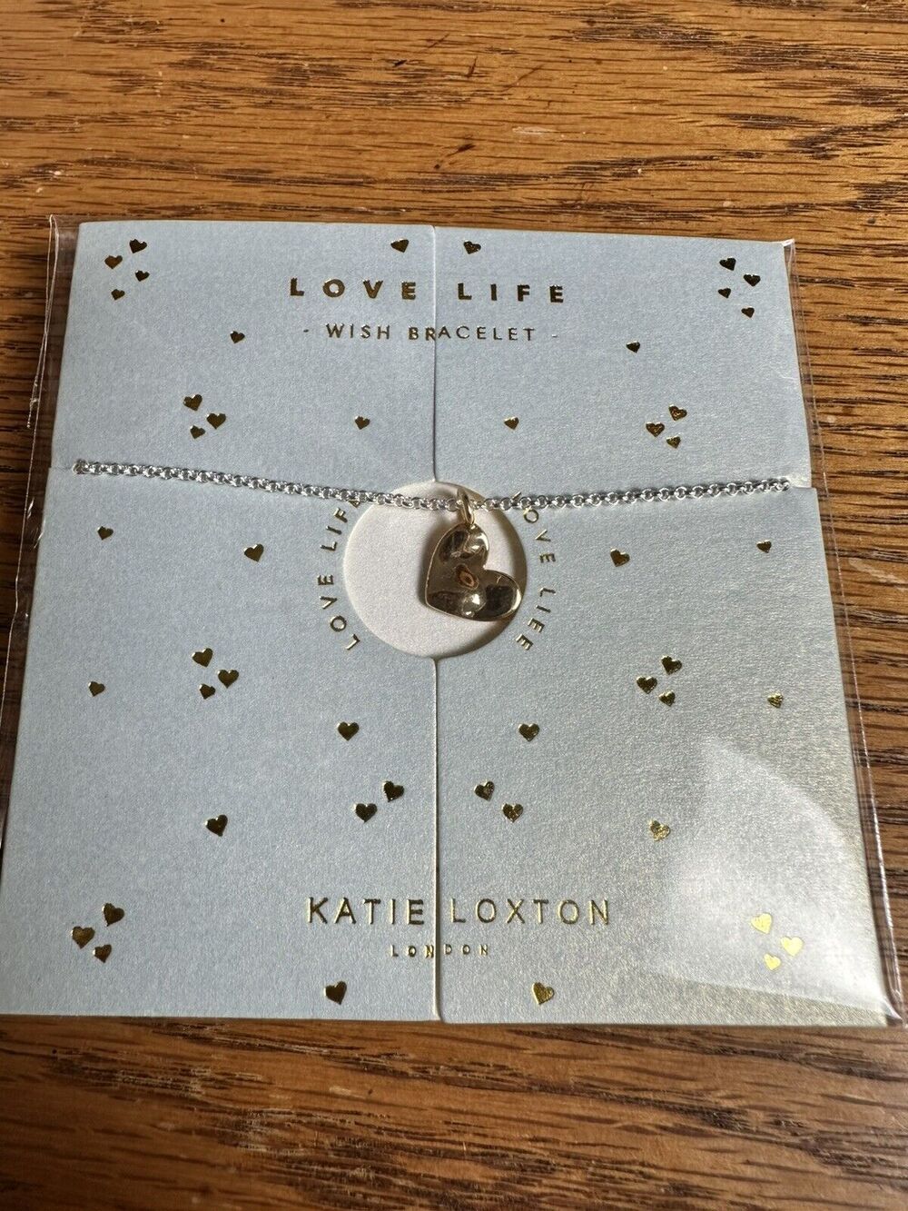 Katie Loxton London -Love Life- Silver Gold Tone Bracelet 6 1/4” Clasp NEW